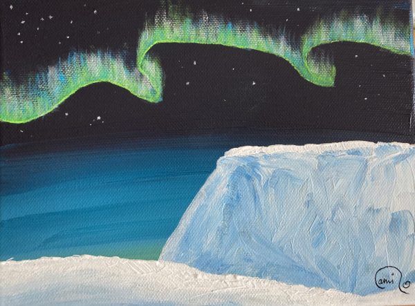 Iceberg et aurore