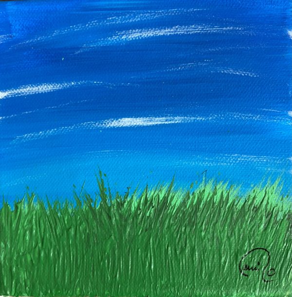 Ciel depuis l’herbe